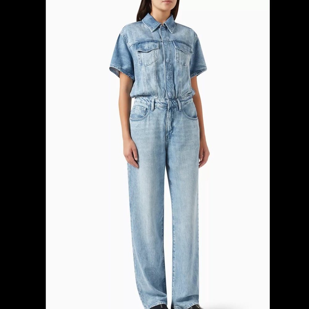 NWT $189 GOOD AMERICAN WOMEN Jumpsuit US SIZE 8 .10, 3XL Weightless in Denim